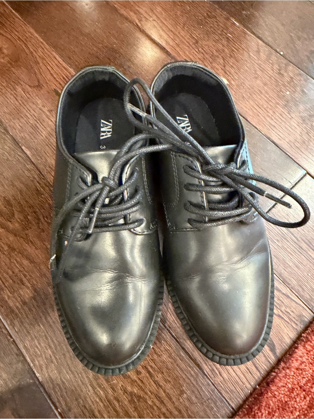 Zara Black Lace-Up Oxford Shoes for boys size 32